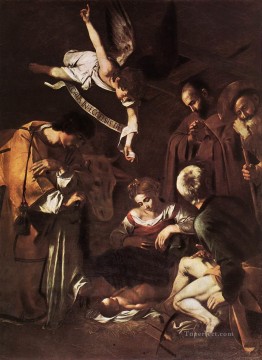 Nativity with St Francis and St Lawrence Caravaggio Oil Paintings